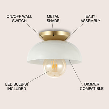 Paulina Classic Industrial Iron LED Flush Mount - JONATHAN Y